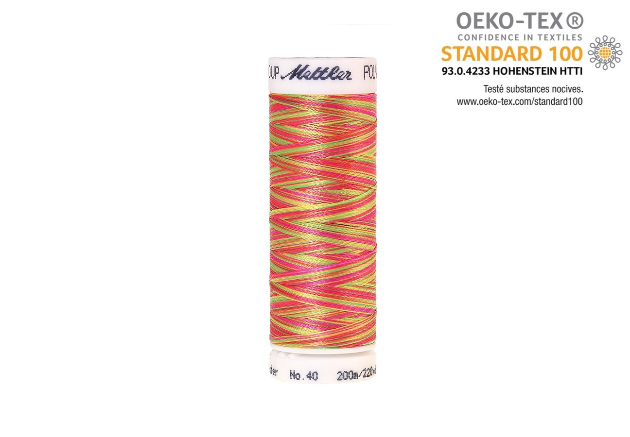 Bobine de fil Mettler Polysheen brillant multicolor (col. 9914) pour broderie et couture