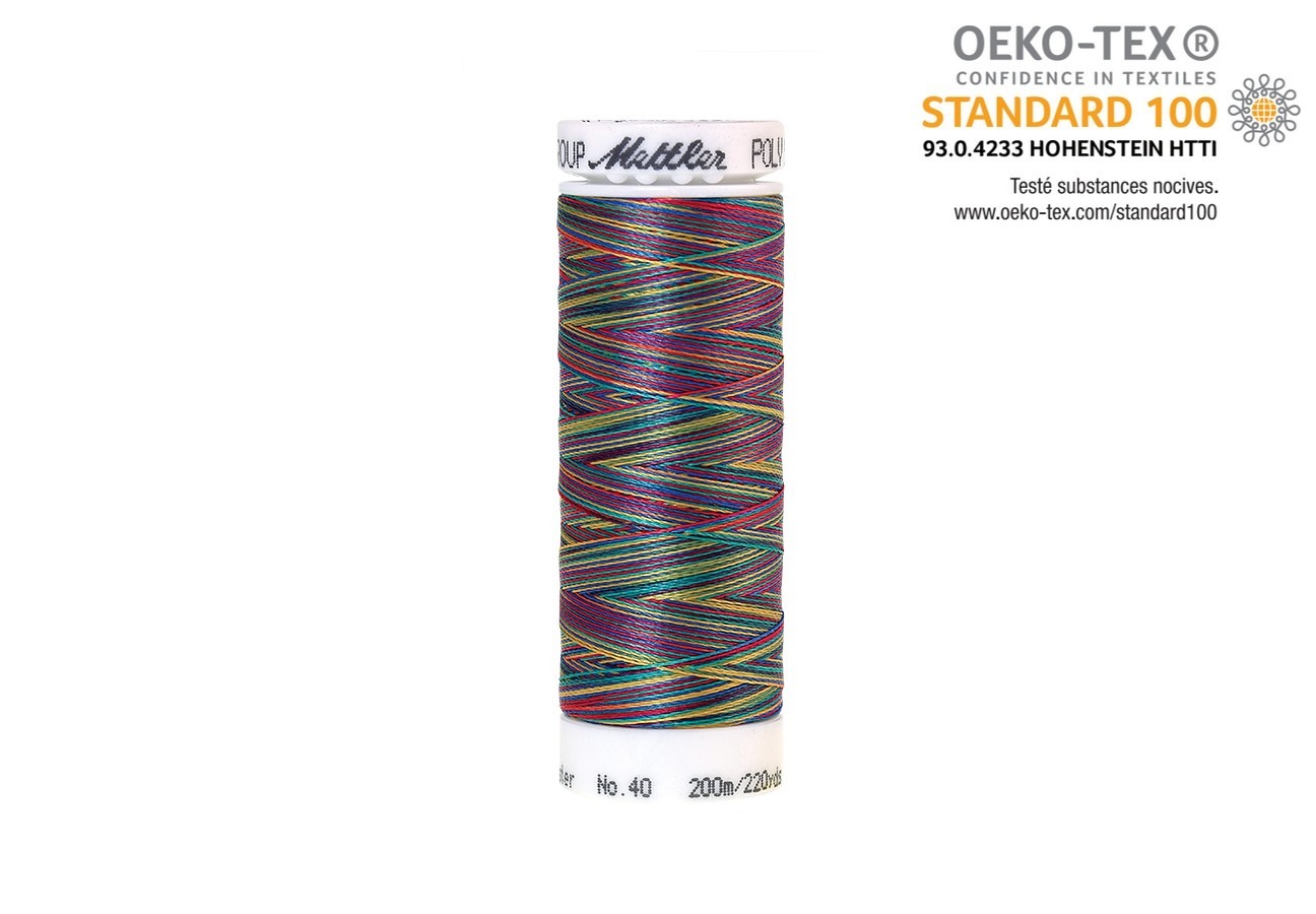 Fils Mettler Polysheen Multicolor Col 9916 Bobine de fils Mettler Polysheen Multicolor Col 9916, fil brillant en polyester pour broderie et couture