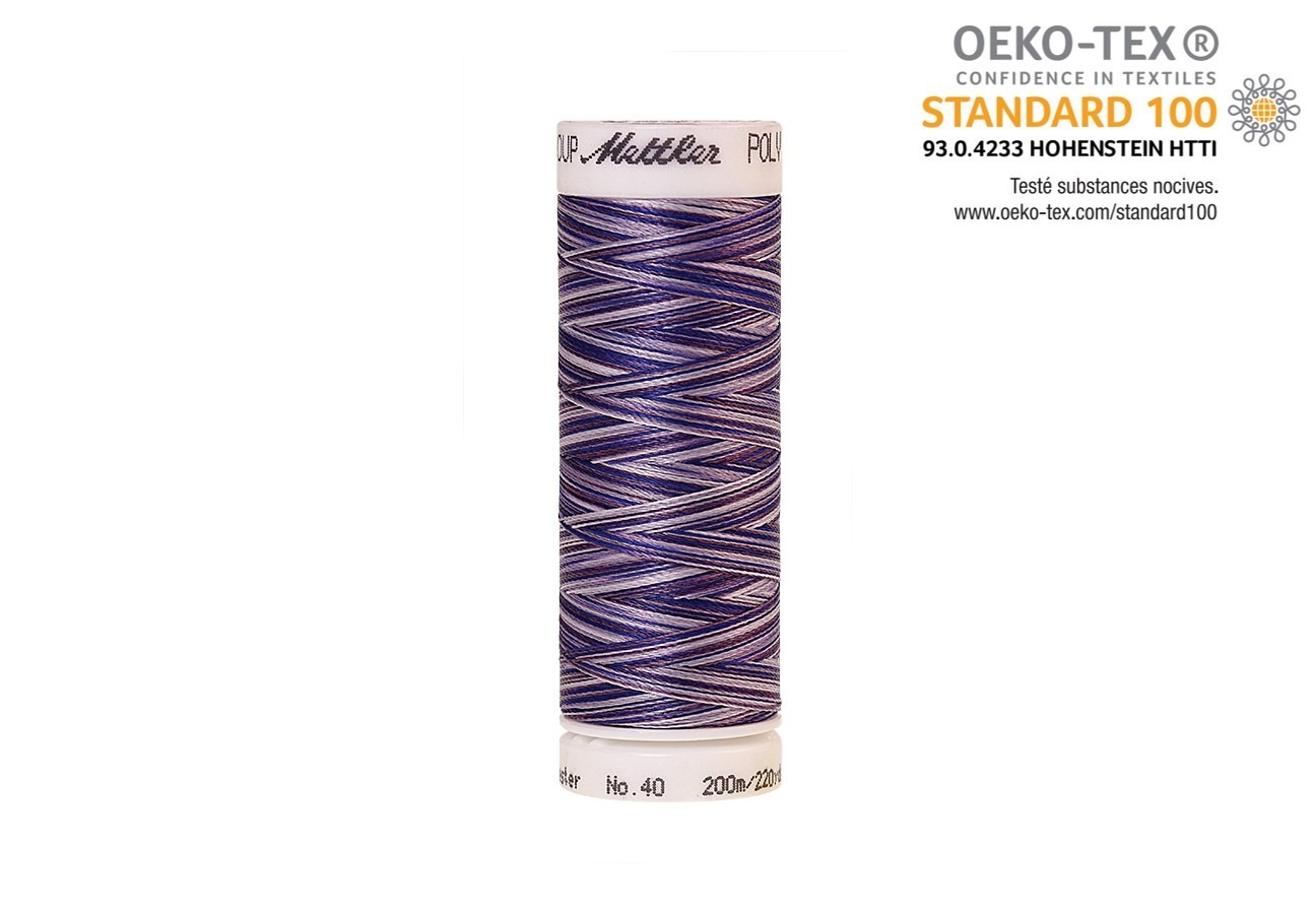 Bobine de fil Mettler Polysheen Multicolor couleur 9921 pour broderie et couture, format 200m.