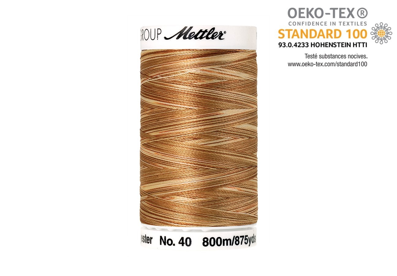 Bobine de fil Mettler Polysheen brillant multicolor col. 9926 (800m) pour broderie et couture.