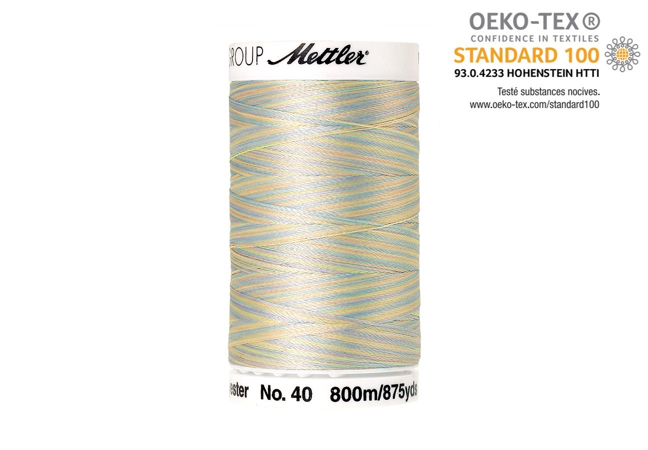 Bobine de fil à broder/coudre Mettler Polysheen Multicolor brillant 800m, couleur 9936