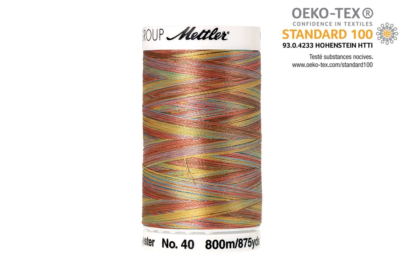 Bobine de fil Mettler Polysheen Multicolor col. 9974, fil brillant pour broderie et couture.