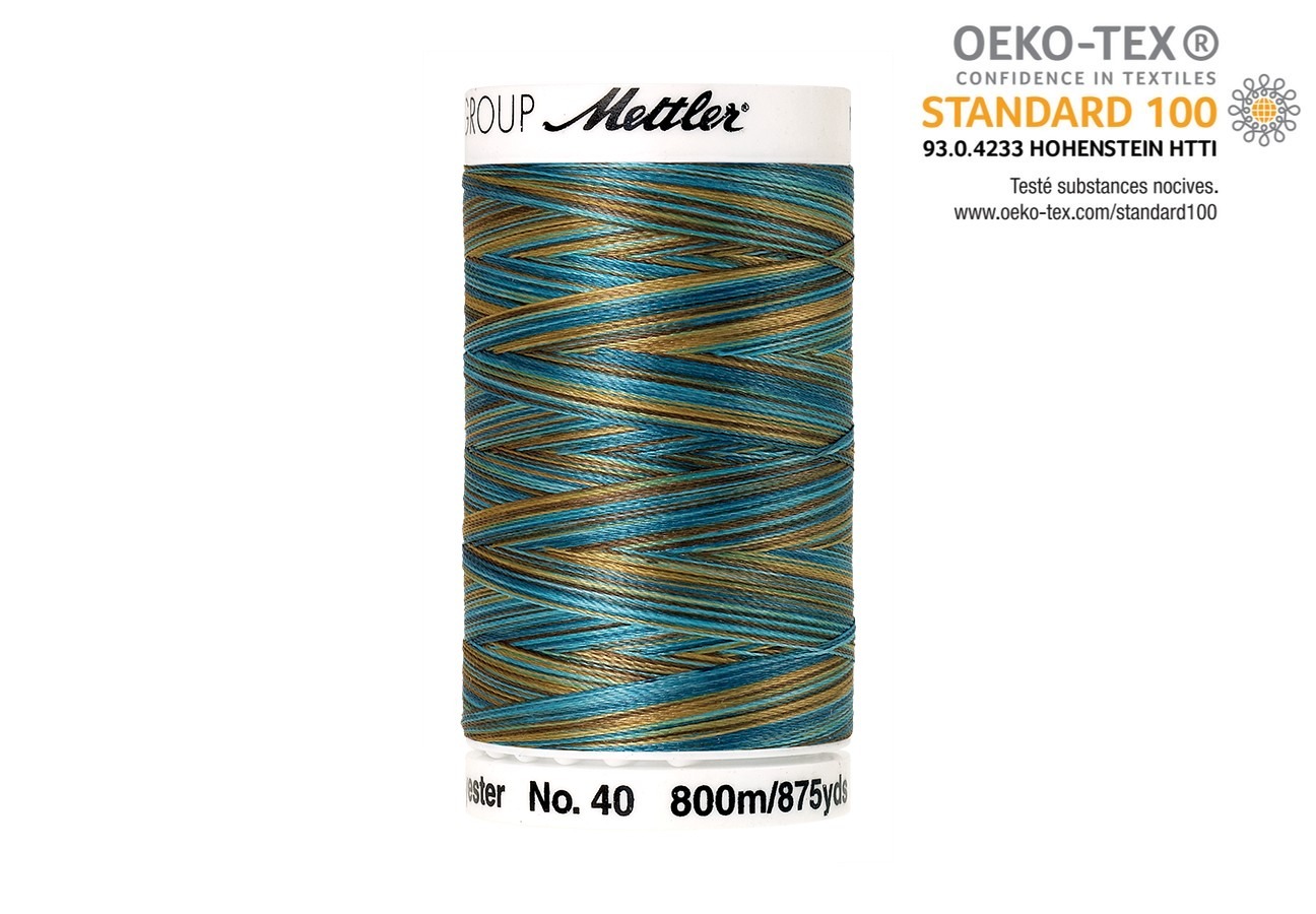 Bobine de fil Mettler Polysheen brillant multicolor col. 9978 pour broderie et couture