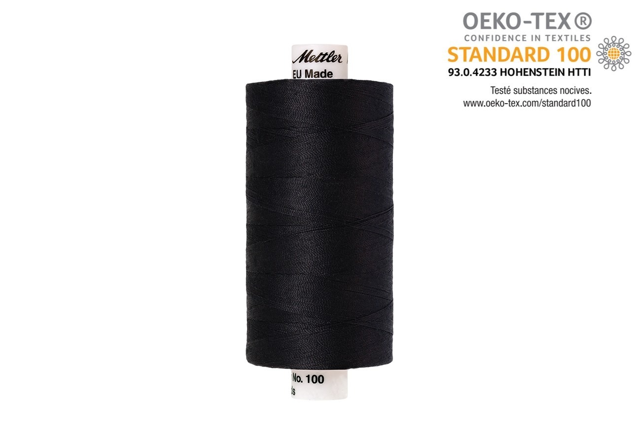 Fil Mettler Seralon 1000m blanc Bobine de fil Mettler Seralon 1000m polyester blanc pour machine à coudre