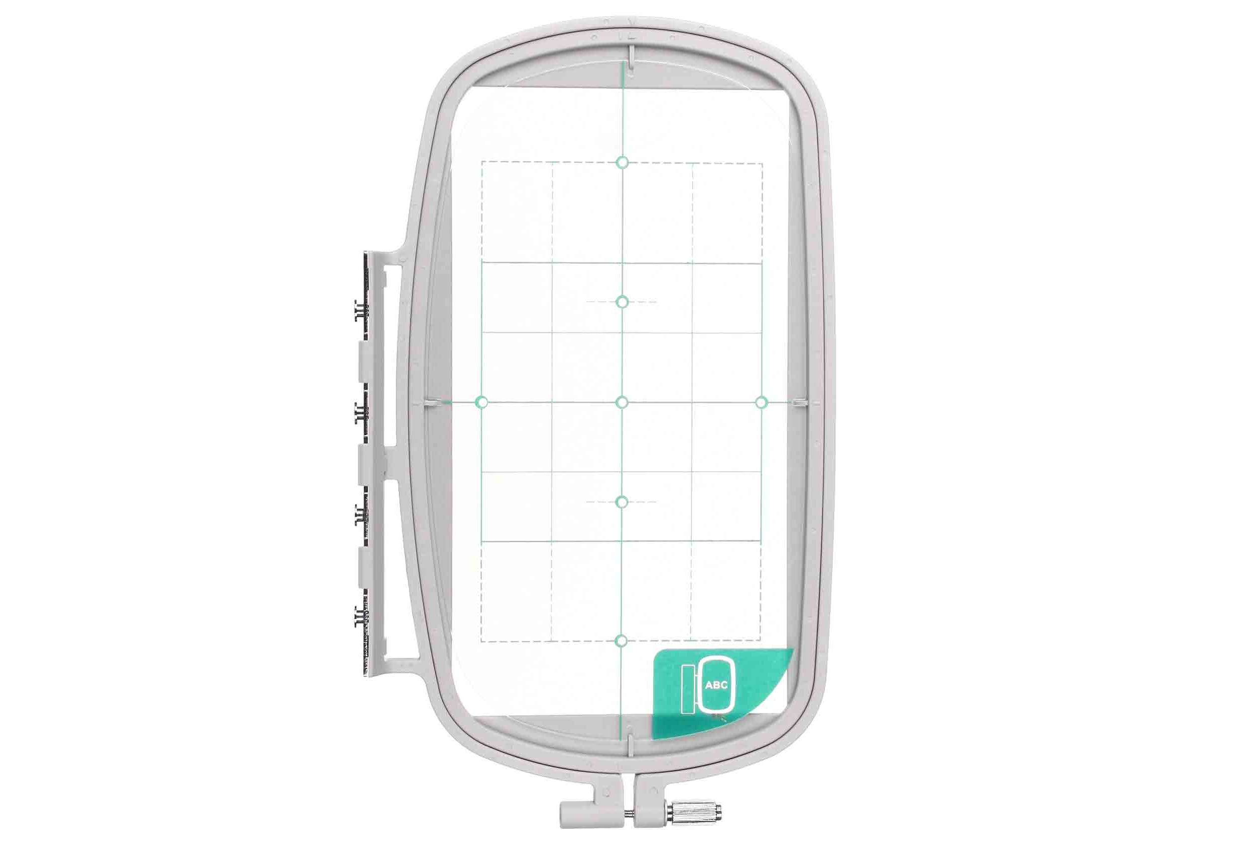 Cadre à broder Sew Tech 10x17 cm avec grille de positionnement pour machine Brother M240ED/M280D.