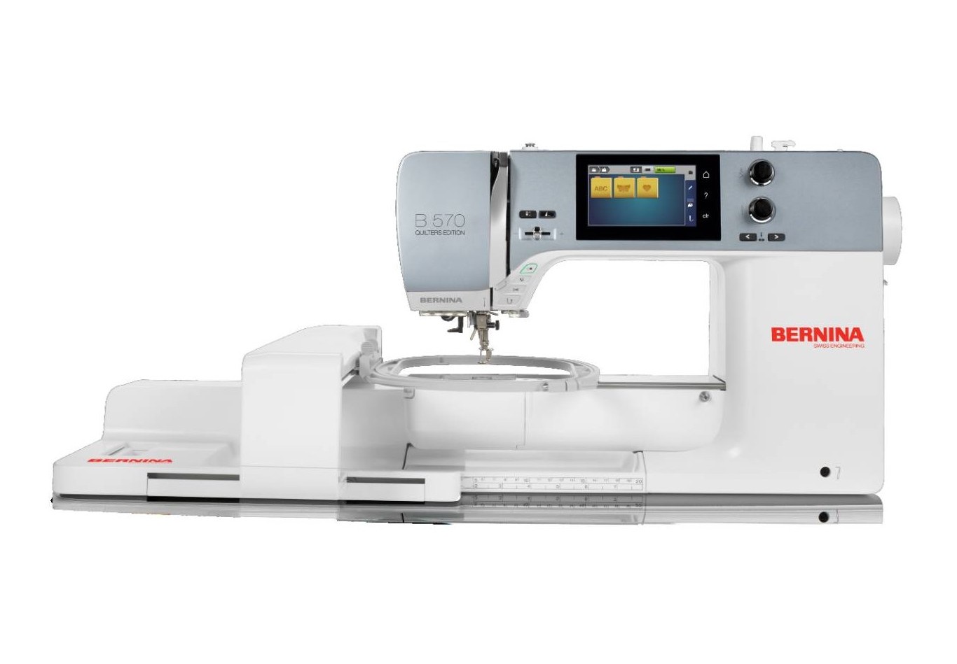 Bernina 570QE Machine à coudre et broderie + module Machine à coudre et à broder Bernina 570QE avec module broderie, vue de face