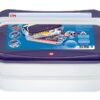 Click Box Jumbo PRYM : Organisation Modulaire pour Couture et Loisirs Créatifs Boîte de rangement Click Box Jumbo PRYM transparente avec couvercle violet, modules clipsables pour couture et loisirs.