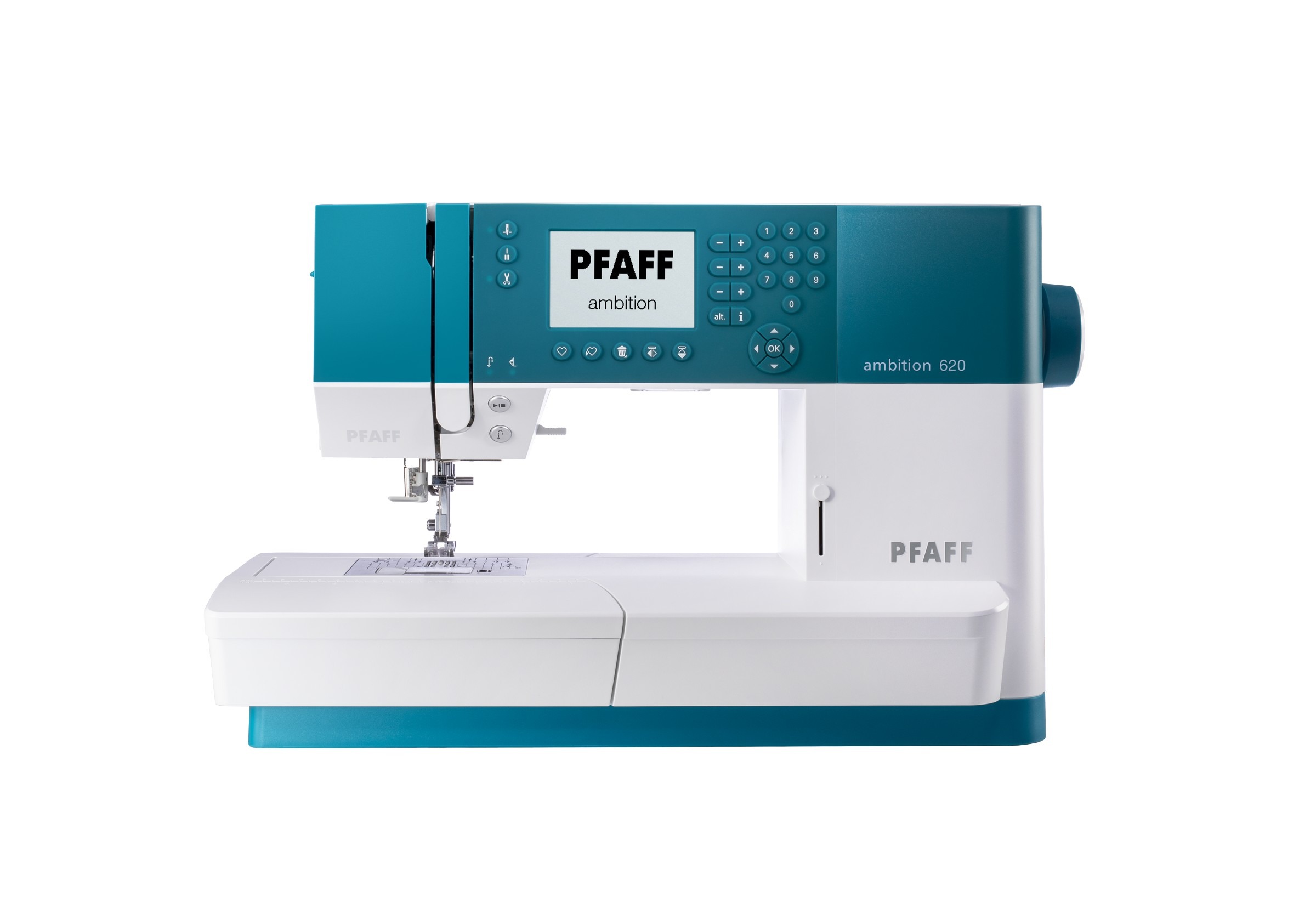 Machine à coudre PFAFF Ambition 620 Machine à coudre électronique PFAFF Ambition 620 vue de face avec écran LCD