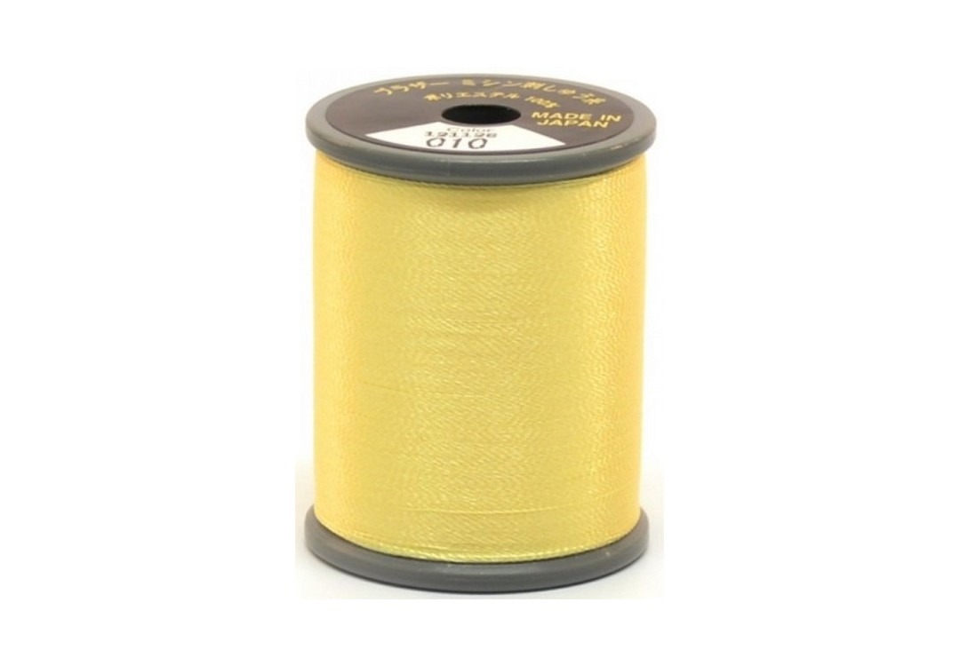 Bobine de fil à broder brillant Brother 300m couleur 010 en polyester pour machine à broder