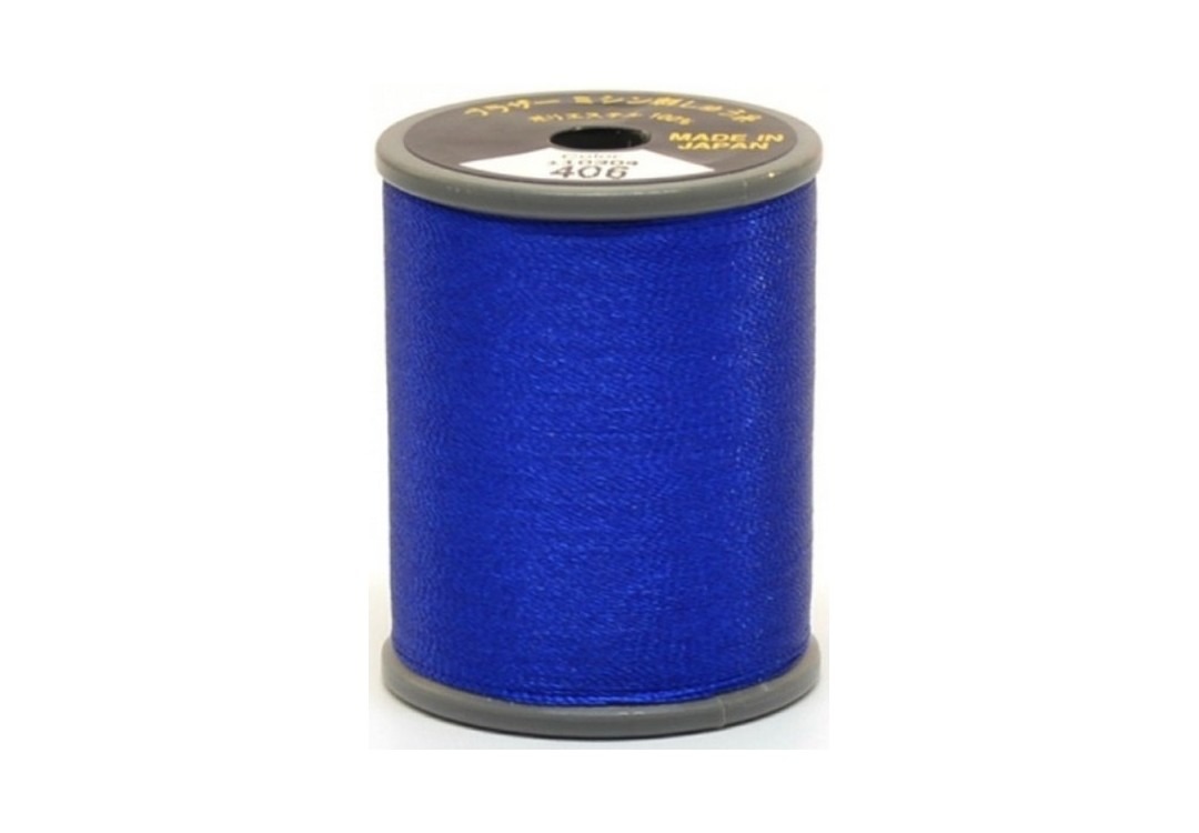 Bobine de fil Brother Embroidery brillant, couleur 406, 100% polyester, taille #50, 300 mètres pour broderie et couture.