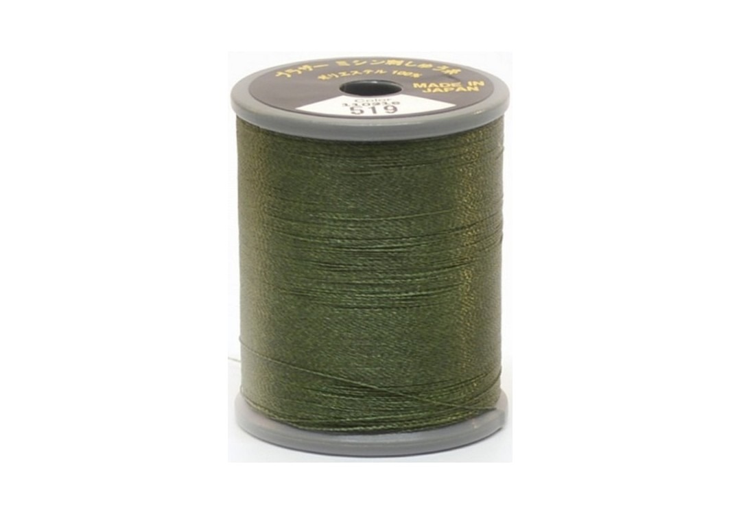 Bobine de fil broderie Brother brillant 100% polyester, couleur 519, taille #50, 300m.