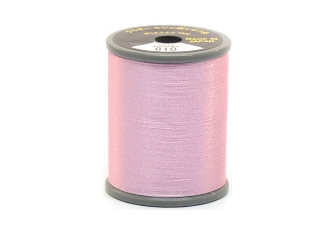 Bobine de fil à broder Brother 100% polyester brillant coloris 810, taille #50, 300m.
