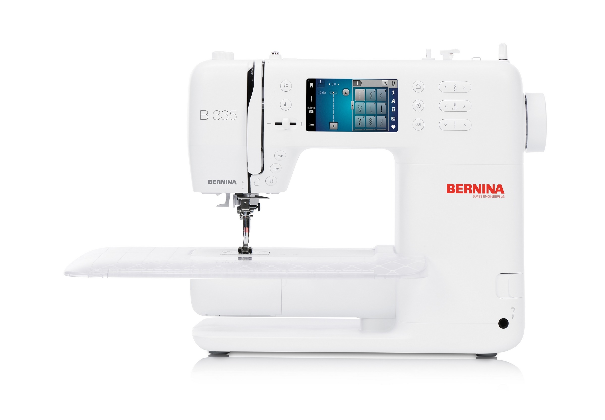 BERNINA 335N - Machine à coudre compacte Machine à coudre BERNINA 335N blanche, compacte, avec écran tactile et éclairage LED