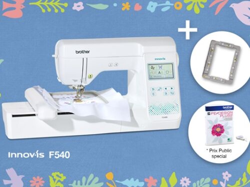 Machine à broder BROTHER Innov-Is F540E + PE-Design Plus 2 + Cadeau