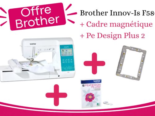 Machine à coudre et à broder BROTHER Innov-Is F580 + PE-Design Plus 2 + Cadeau